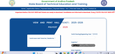 AP POLYCET hall ticket 2025: Direct link to download admit card here